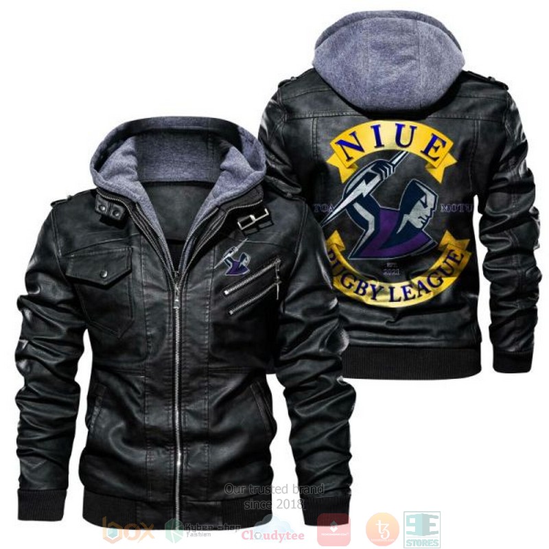 Niue Rugby League Melbourne Storm Leather Jacket