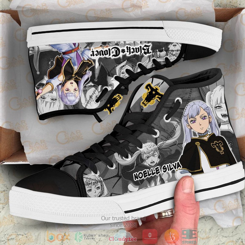 Noelle Silva Black Clover High Top Canvas Shoes 2 Noelle Silva Black Clover High Top Canvas Shoes 1