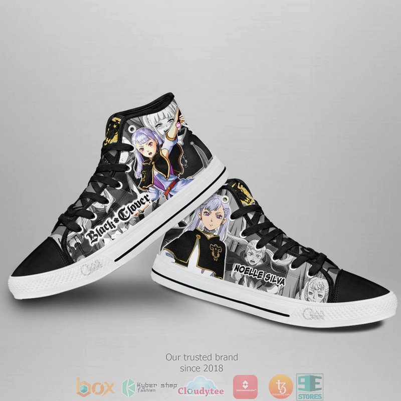 Noelle Silva Black Clover High Top Canvas Shoes 4 Noelle Silva Black Clover High Top Canvas Shoes 1 2 3