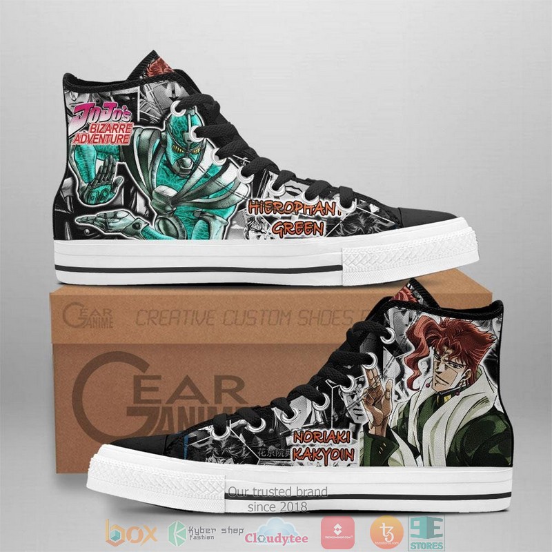 Noriaki Kakyoin Jojos Birraze Adventure High Top Canvas Shoes