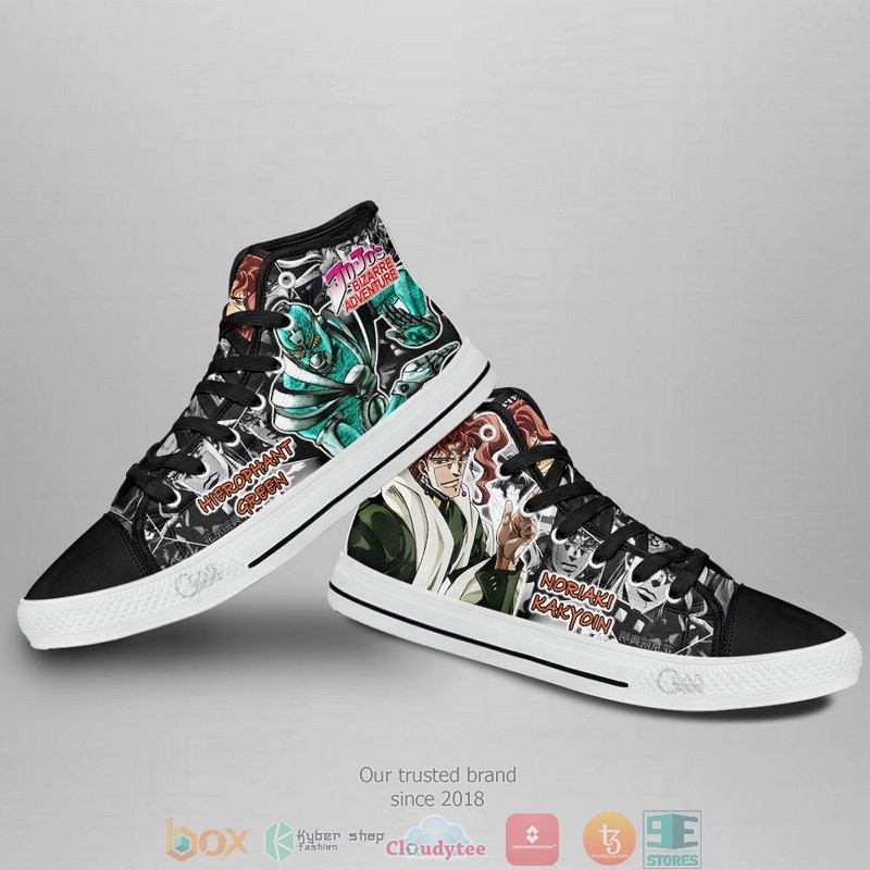 Noriaki Kakyoin Jojos Birraze Adventure High Top Canvas Shoes 1 2 3