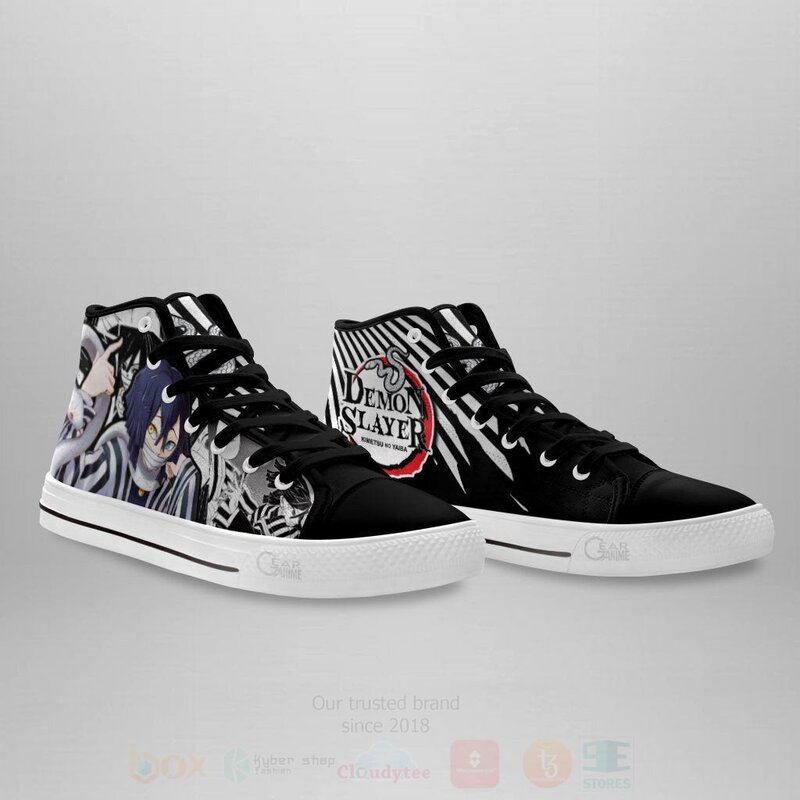BEST Obanai Custom Anime Demon Slayer High Top Canvas Sneakers 3 Obanai Custom Anime Demon Slayer High Top Shoes 1 2