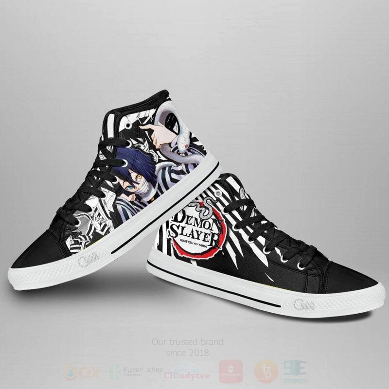 BEST Obanai Custom Anime Demon Slayer High Top Canvas Sneakers 4 Obanai Custom Anime Demon Slayer High Top Shoes 1 2 3