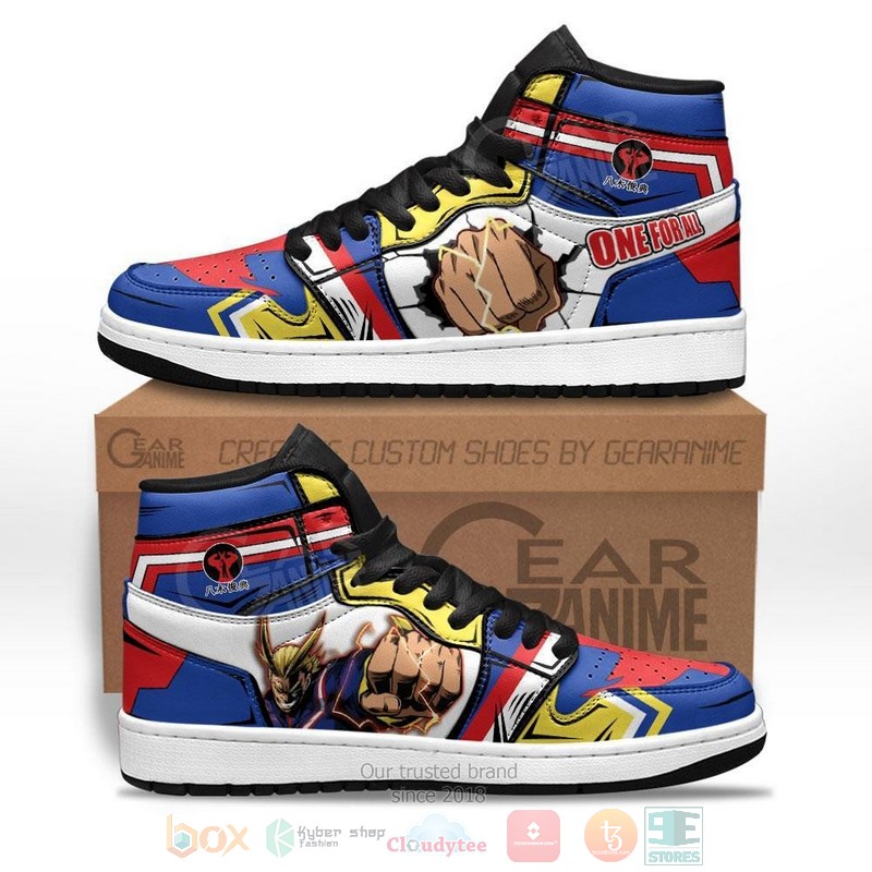 One For All All Might Anime My Hero Academia Air Jordan high top shoes