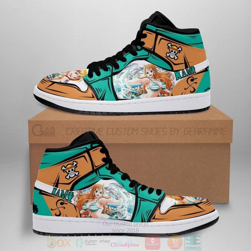 One Piece Nami Anime Air Jordan High Top Sneaker Shoes 1 One Piece Nami Anime Air Jordan High Top Shoes
