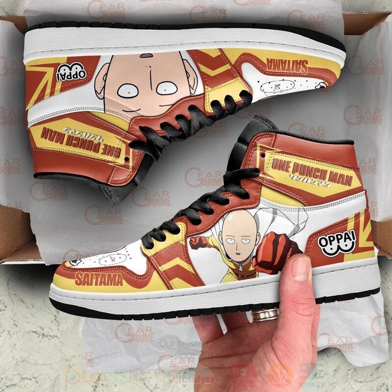 One Punch Man Saitama Funny Face Custom Air Jordan High Top Shoes 1 2 3 4 5