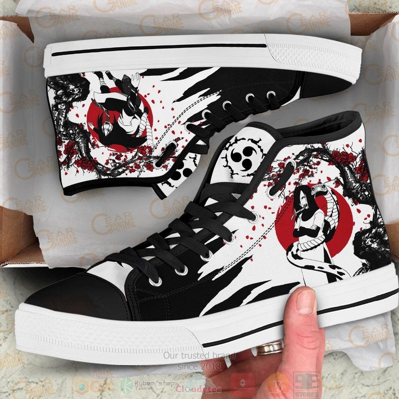 Orochimaru Naruto Anime Japan Style Canvas High Top Shoes 1