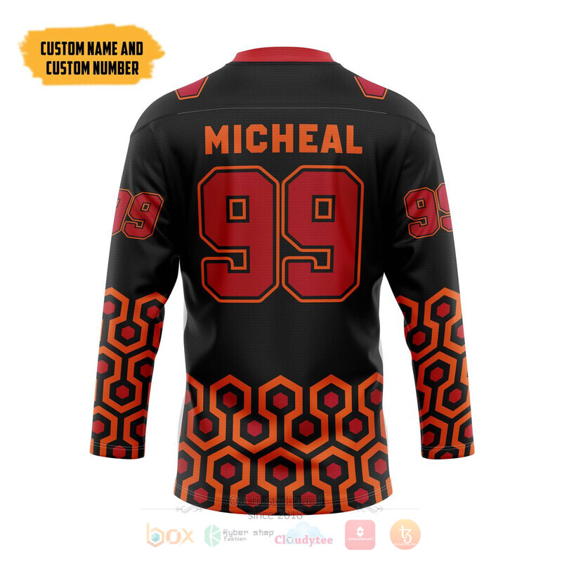 Overlook Hotel Carpet The Shining Black Custom Hockey Jersey 2 Overlook Hotel Carpet The Shining Black Custom Hockey Jersey 1