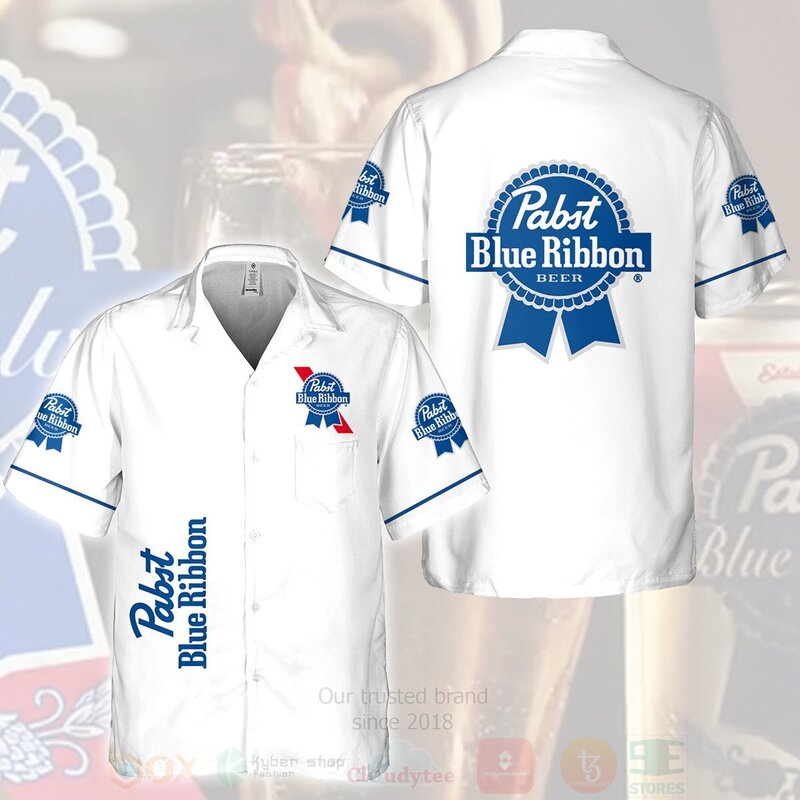 BEST Pabst Blue Ribbon Beer All Over Print Hawaiian Shirt 2 Pabst Blue Ribbon Beer Hawaiian Shirt