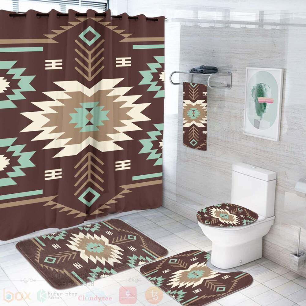 Pattern Native Brown American Bathroom Set