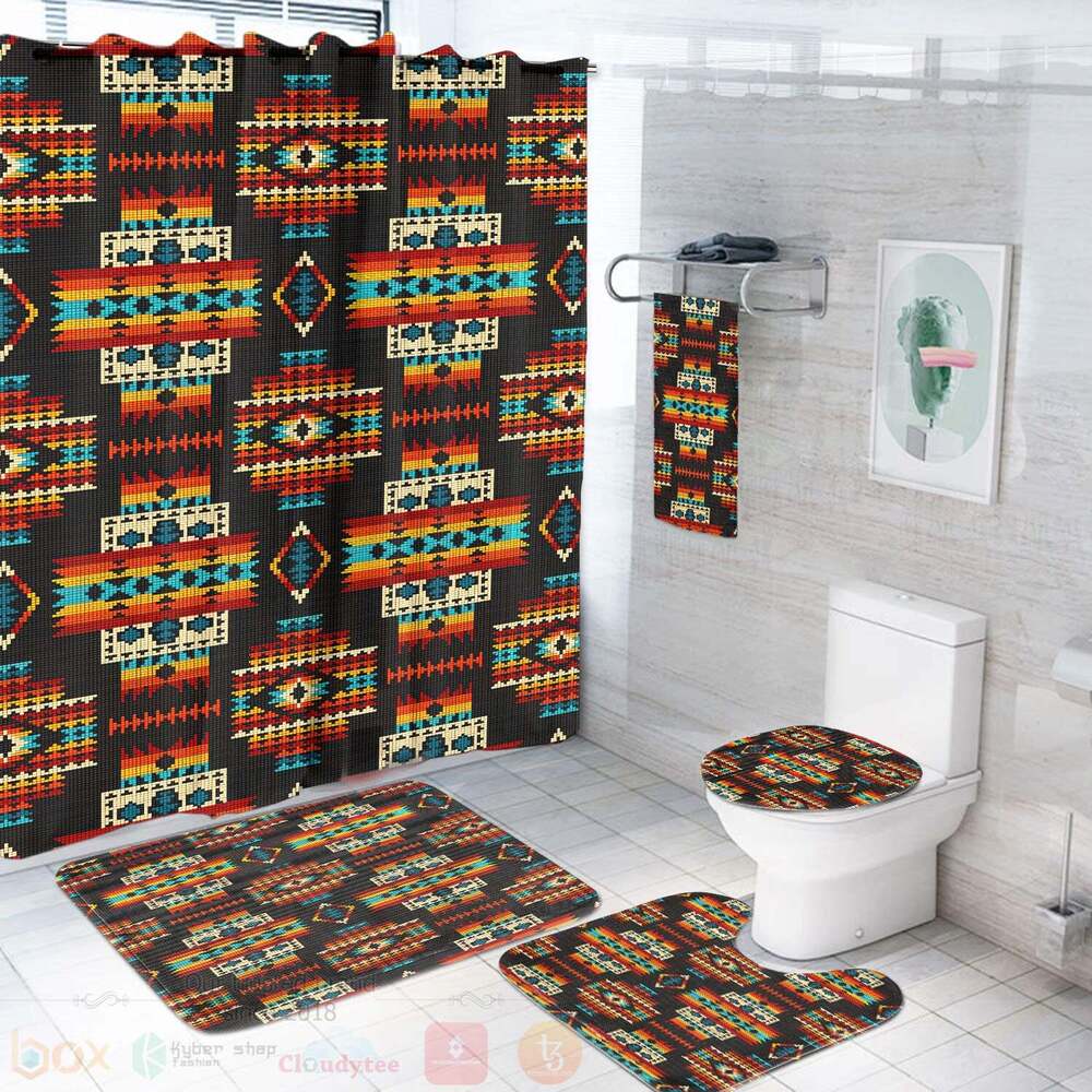 Pattern Native Vintage Geometric Bathroom Set