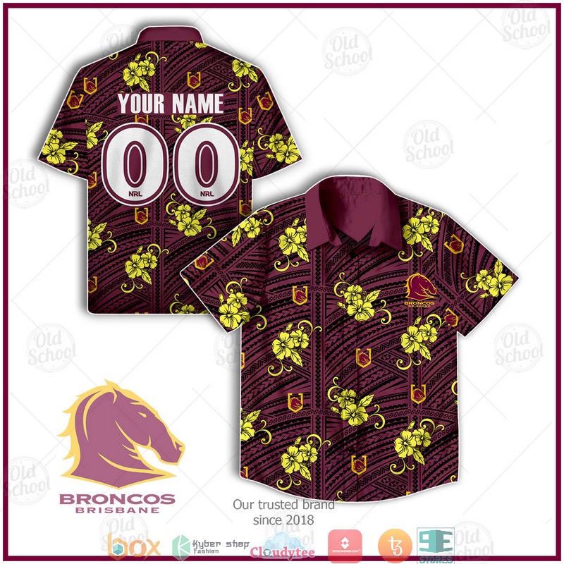Personalized NRL Brisbane Broncos Hawaiian shirt 7 Personalise NRL Brisbane Broncos Hawaiian shirt