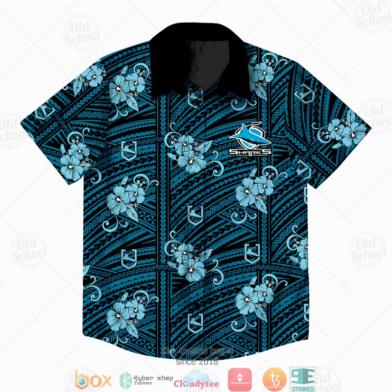 Personalized NRL Cronulla-Sutherland Sharks Hawaiian shirt 2 Personalise NRL Cronulla Sutherland Sharks Hawaiian shirt 1