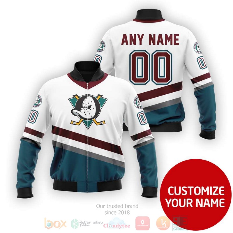 Personalized Anaheim Ducks NHL custom 3D Bomber Jacket 1 Personalized Anaheim Ducks NHL custom Bomber Jacket