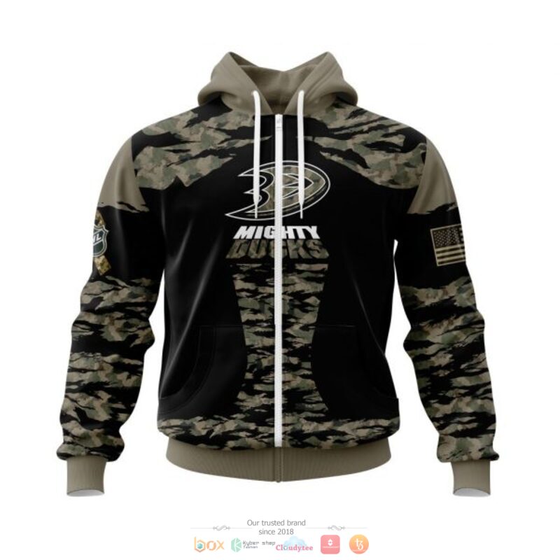 Personalized Anaheim Ducks NHL green camo custom full print 3D shirt, hoodie 2 Personalized Anaheim Ducks NHL green camo custom 3D shirt hoodie 1