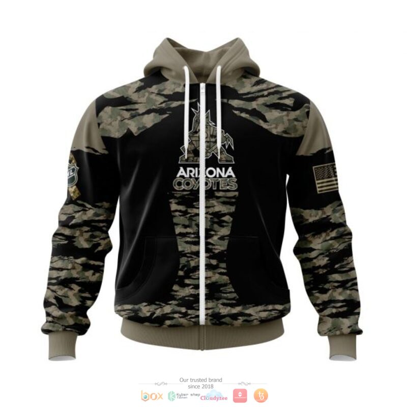 Personalized Arizona Coyotes NHL green camo custom full print 3D shirt, hoodie 2 Personalized Arizona Coyotes NHL green camo custom 3D shirt hoodie 1
