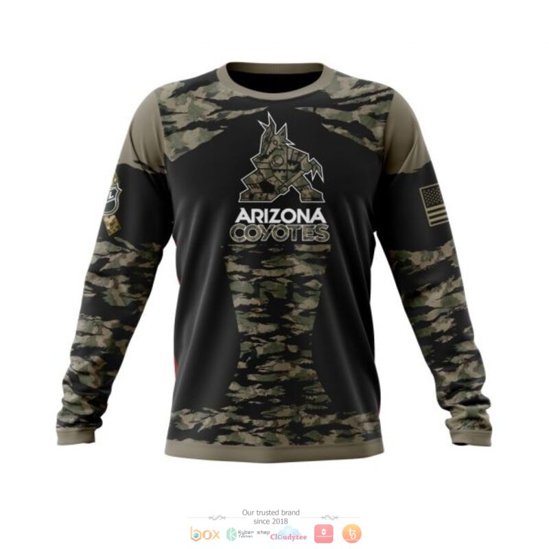 Personalized Arizona Coyotes NHL green camo custom full print 3D shirt, hoodie 6 Personalized Arizona Coyotes NHL green camo custom 3D shirt hoodie 1 2 3 4 5