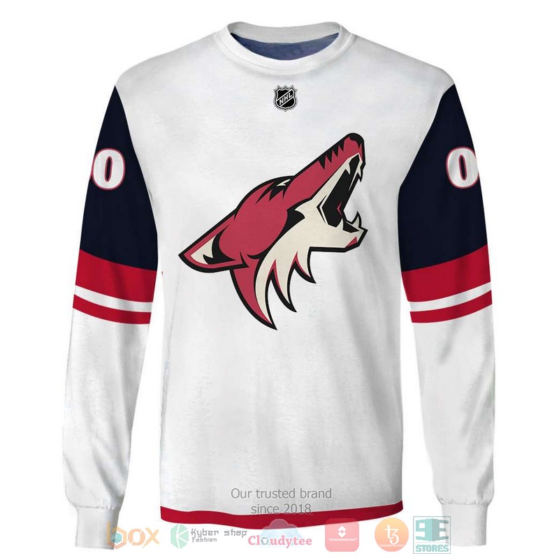 Personalized Arizona Coyotes NHL white blue custom 3D shirt hoodie 1 2 3 4
