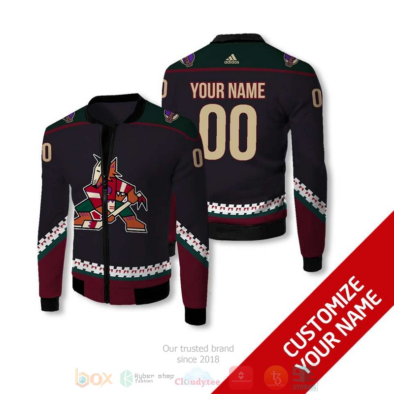 Personalized Arizona Coyotes dark purple NHL custom Bomber Jacket