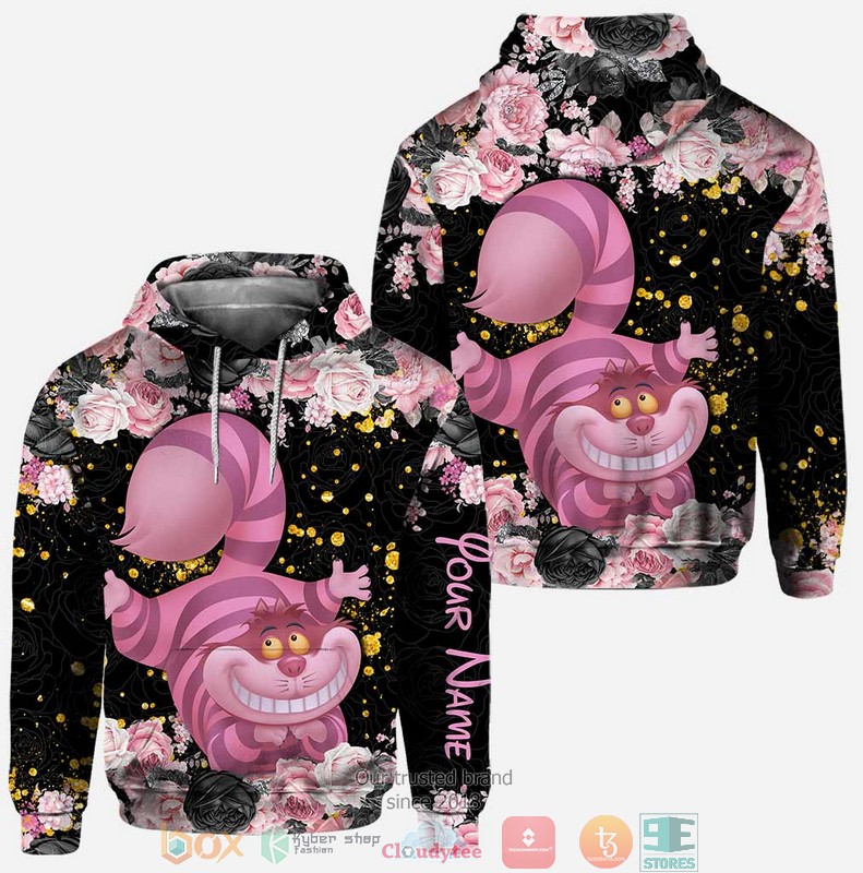Personalized Black Pink Cheshire Cat 3d hoodie, legging 3 Personalized Black Pink Cheshire Cat 3d hoodie legging 1