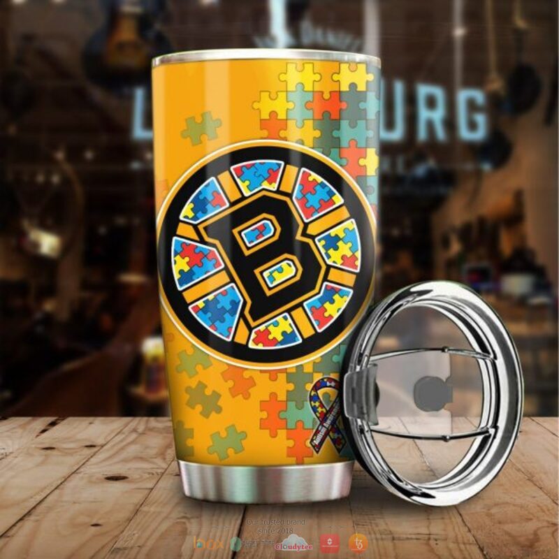 Personalized Boston Bruins Autism Awareness Tumbler 1 Personalized Boston Bruins Autism Awareness Tumbler