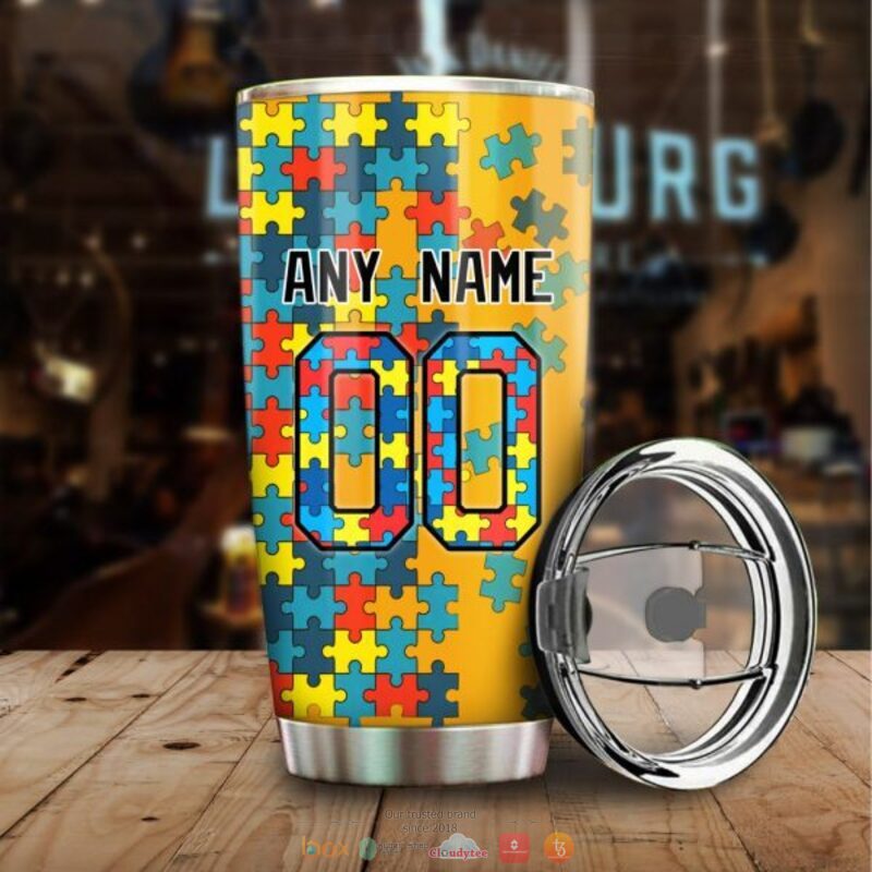 Personalized Boston Bruins Autism Awareness Tumbler 2 Personalized Boston Bruins Autism Awareness Tumbler 1