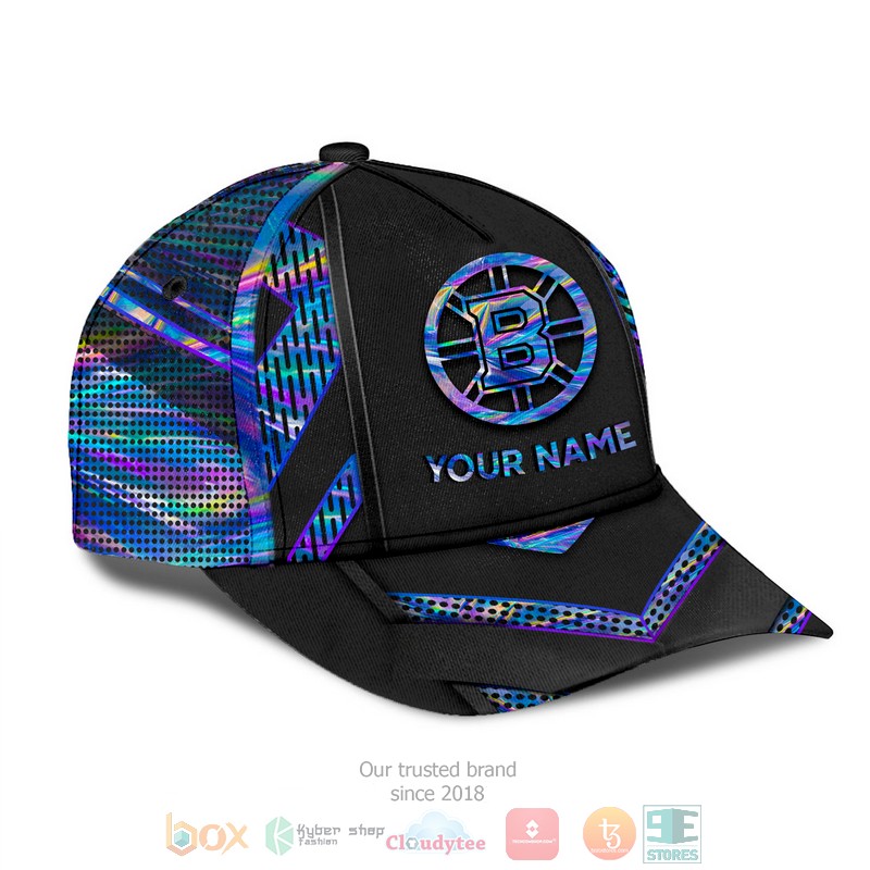 Boston Bruins NHL custom Personalized black cap hat 2 Personalized Boston Bruins NHL custom black cap 1
