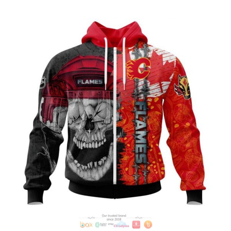 Personalized Calgary Flames Skull Concept 3d shirt, hoodie 2 Personalized Calgary Flames Skull Concept 3d shirt hoodie 1