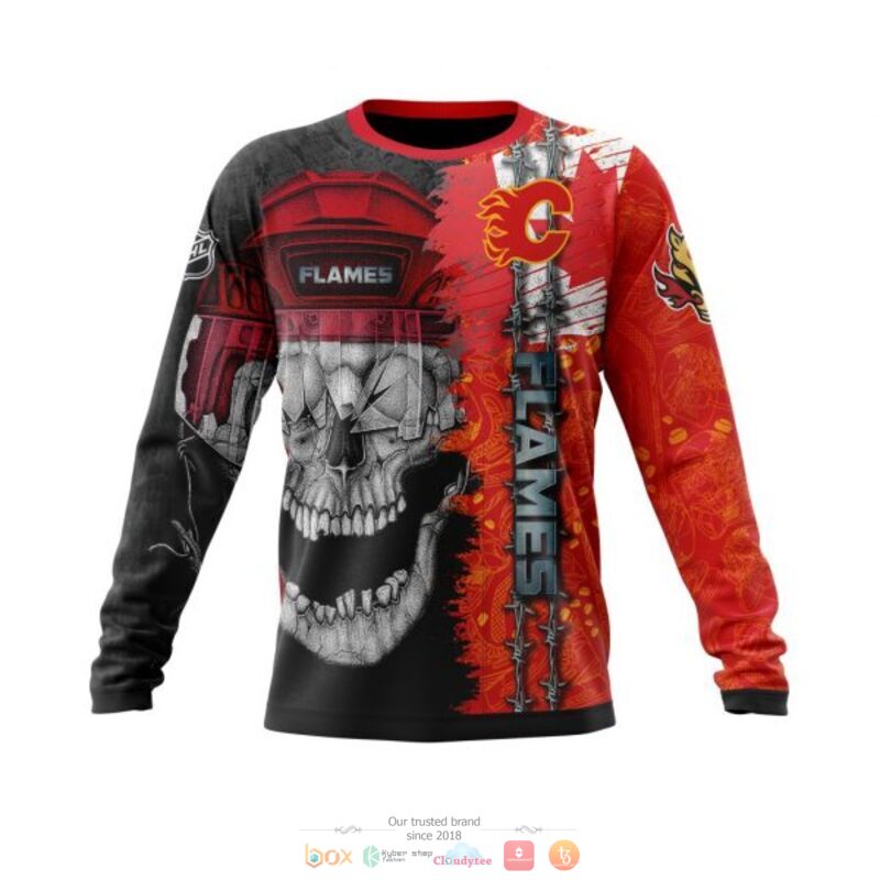 Personalized Calgary Flames Skull Concept 3d shirt, hoodie 4 Personalized Calgary Flames Skull Concept 3d shirt hoodie 1 2 3