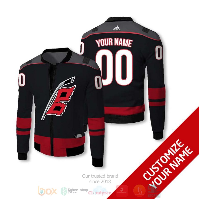 Personalized Carolina Hurricanes NHL black custom Bomber Jacket