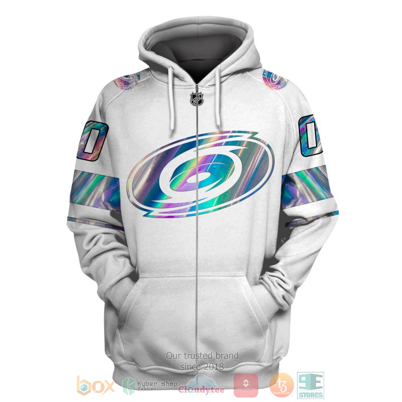 Carolina Hurricanes NHL custom Personalized white 3D hoodie, shirt 2 Personalized Carolina Hurricanes NHL custom white 3D shirt hoodie 1