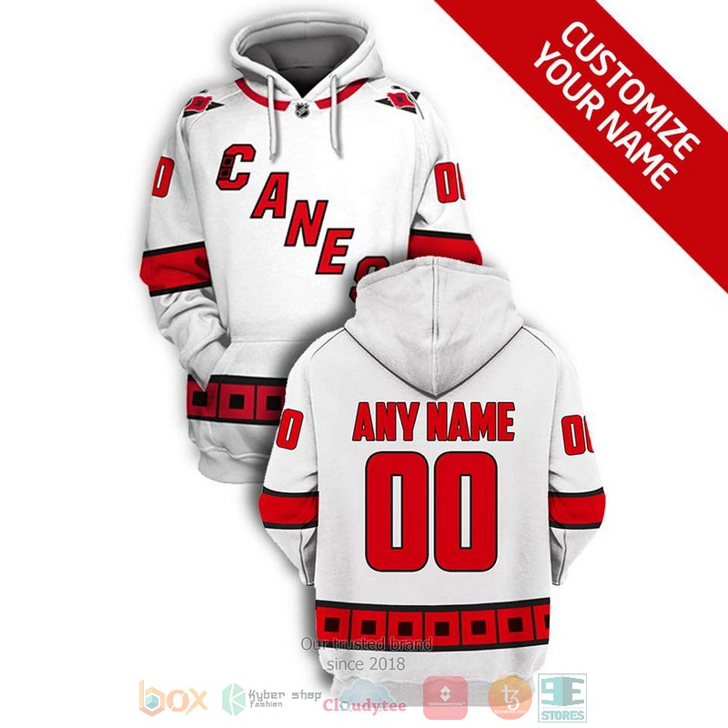 Personalized Carolina Hurricanes NHL white red custom 3D shirt hoodie