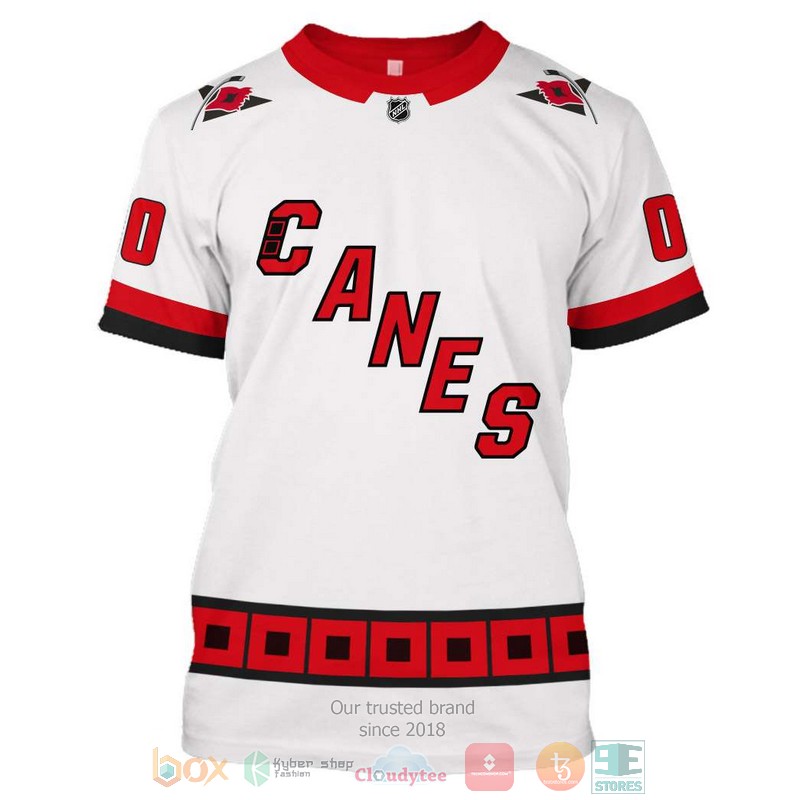Personalized Carolina Hurricanes NHL white red custom 3D shirt hoodie 1 2 3 4 5 6