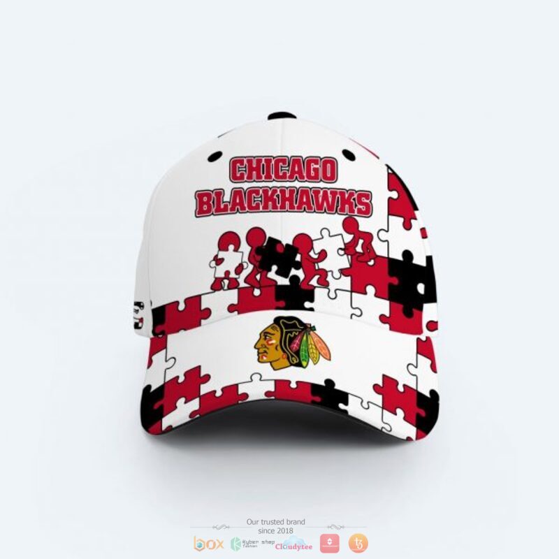 Personalized Chicago BlackHawks Autism Awareness Cap 8 Personalized Chicago BlackHawks Autism Awareness Cap