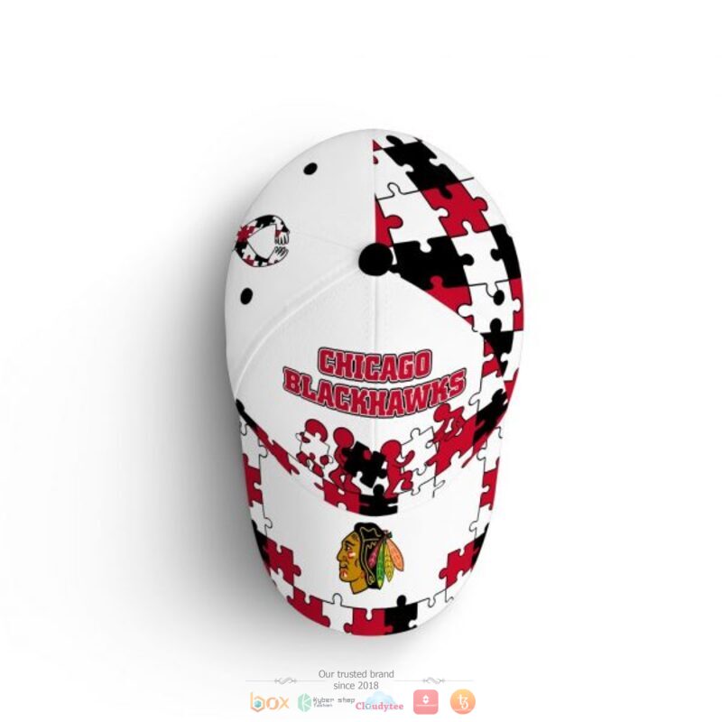 Personalized Chicago BlackHawks Autism Awareness Cap 4 Personalized Chicago BlackHawks Autism Awareness Cap 1 2 3