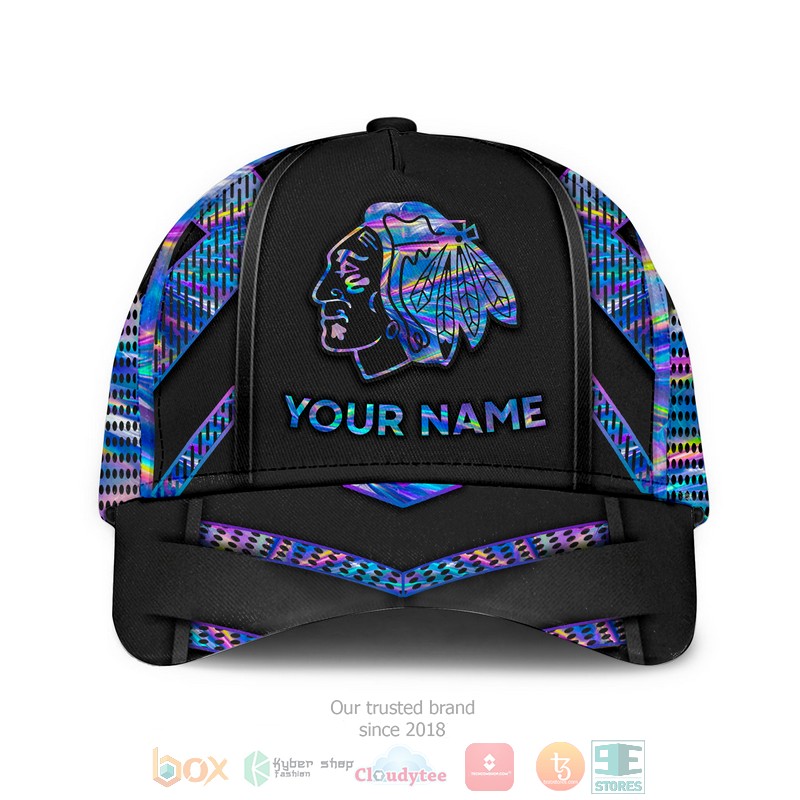 Personalized Chicago Blackhawks NHL custom black cap