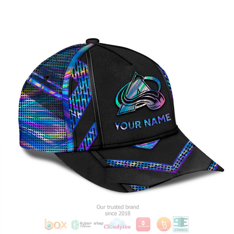 Colorado Avalanche NHL custom Personalized black cap hat 2 Personalized Colorado Avalanche NHL custom black cap 1