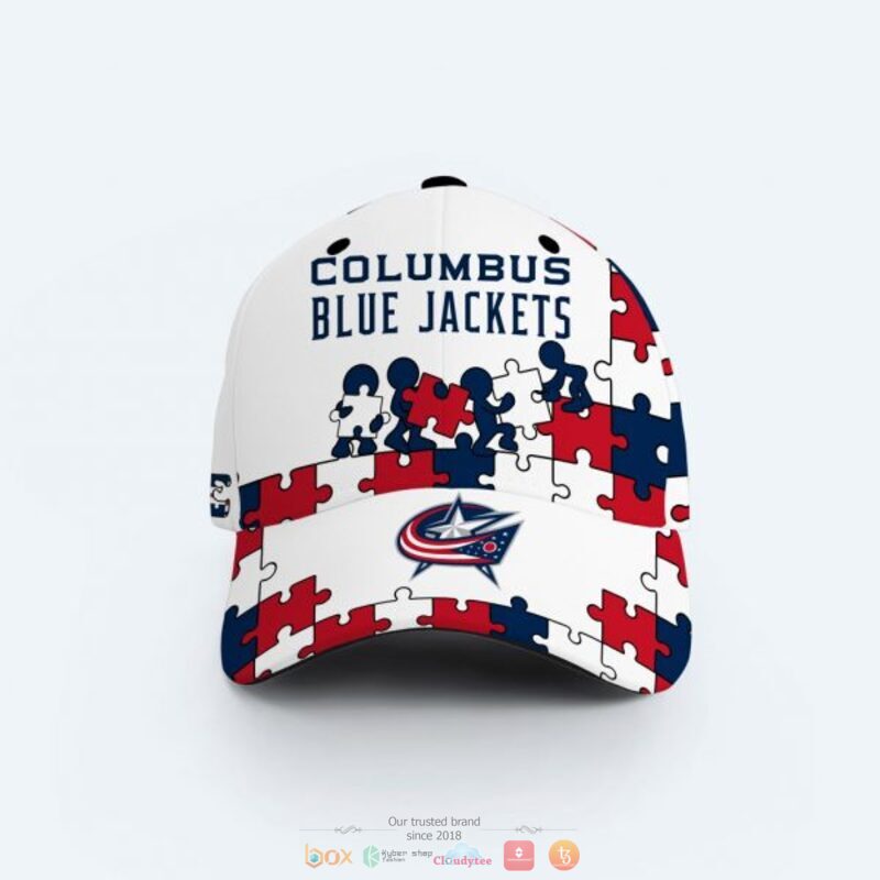 Personalized Columbus Blue Jackets Autism Awareness Cap 1 Personalized Columbus Blue Jackets Autism Awareness Cap