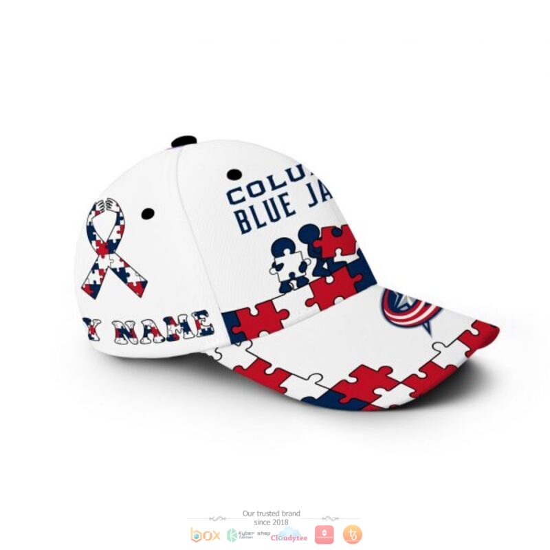 Personalized Columbus Blue Jackets Autism Awareness Cap 2 Personalized Columbus Blue Jackets Autism Awareness Cap 1