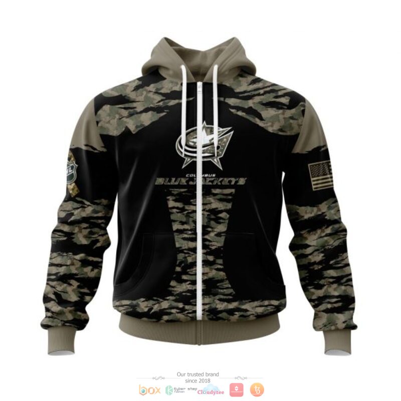 Personalized Columbus Blue Jackets NHL green camo custom full print 3D shirt, hoodie 2 Personalized Columbus Blue Jackets NHL green camo custom 3D shirt hoodie 1