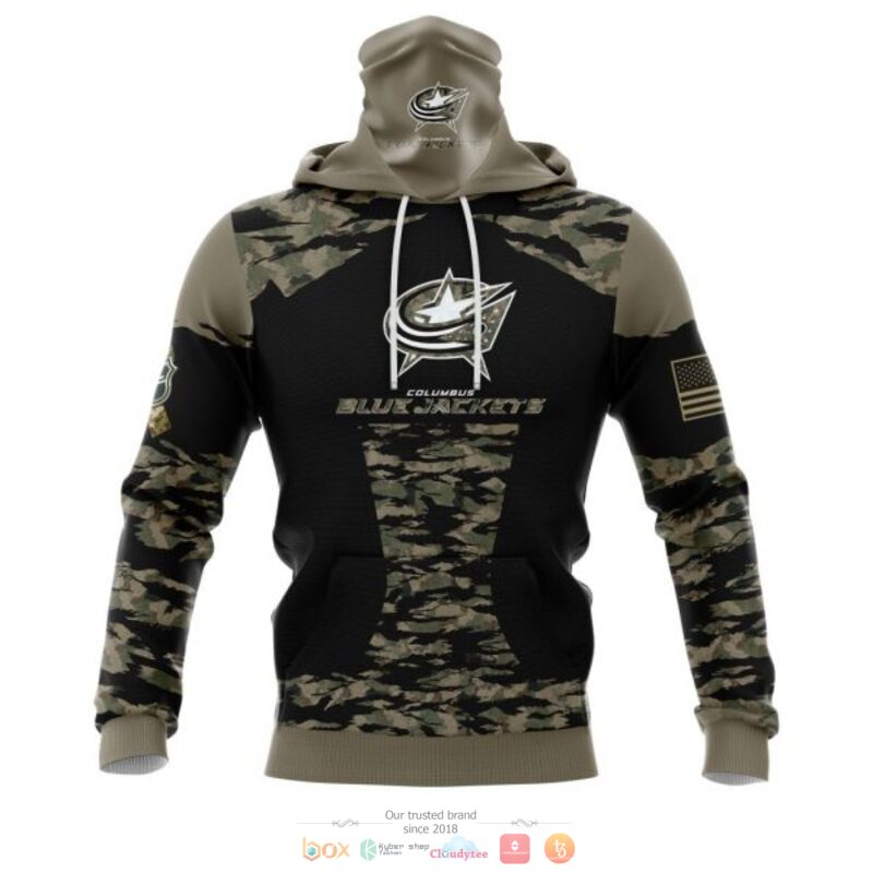 Personalized Columbus Blue Jackets NHL green camo custom full print 3D shirt, hoodie 4 Personalized Columbus Blue Jackets NHL green camo custom 3D shirt hoodie 1 2 3