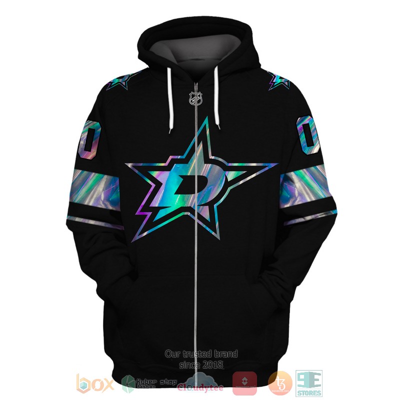 Dallas Stars NHL custom Personalized black 3D hoodie, shirt 2 Personalized Dallas Stars NHL custom black 3D shirt hoodie 1