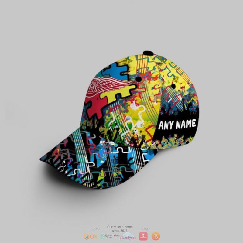 Personalized Detroit Red Wings Autism Awareness Concept Cap 3 Personalized Detroit Red Wings Autism Awareness Concept Cap 1 2