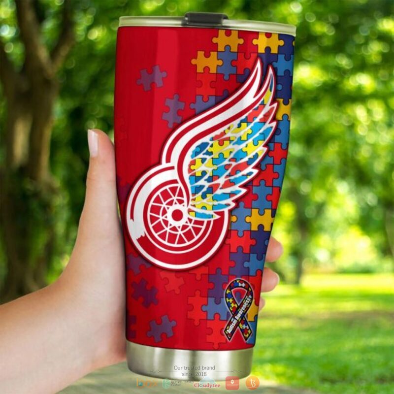 Personalized Detroit Red Wings Autism Awareness Tumbler 3 Personalized Detroit Red Wings Autism Awareness Tumbler 1 2