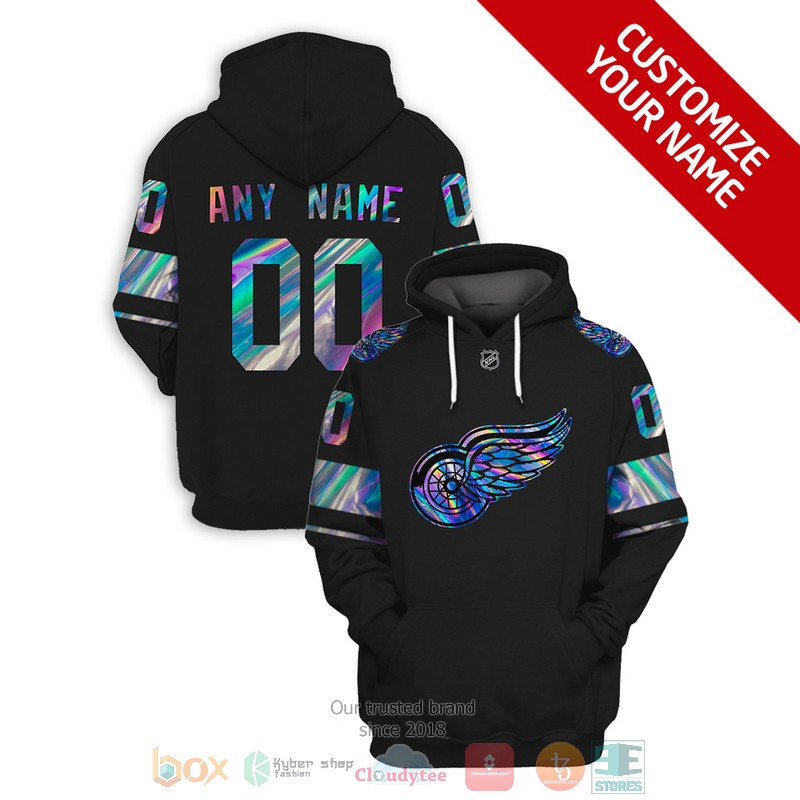 Personalized Detroit Red Wings NHL custom black 3D shirt hoodie