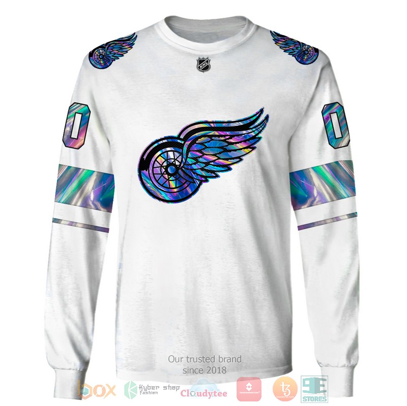 Personalized Detroit Red Wings NHL custom white 3D shirt hoodie 1 2 3 4