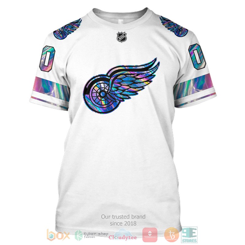 Personalized Detroit Red Wings NHL custom white 3D shirt hoodie 1 2 3 4 5 6