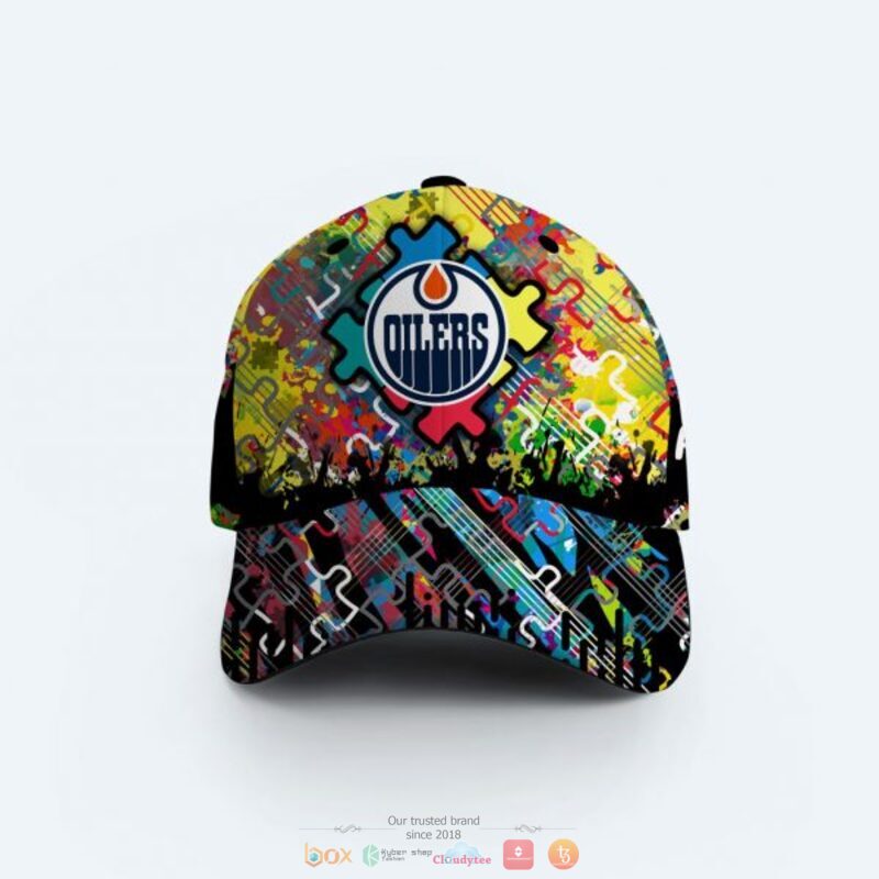 Personalized Edmonton Oilers Autism Awareness Concept Cap