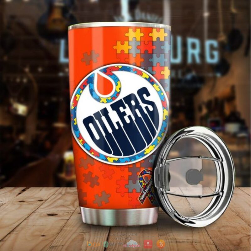 Personalized Edmonton Oilers Autism Awareness Tumbler 8 Personalized Edmonton Oilers Autism Awareness Tumbler