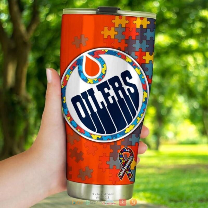 Personalized Edmonton Oilers Autism Awareness Tumbler 3 Personalized Edmonton Oilers Autism Awareness Tumbler 1 2
